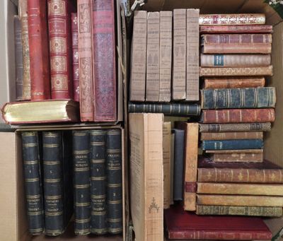 a box full of books sitting on a table