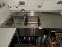 Plonge inox double bac avec dosseret (photo 2)