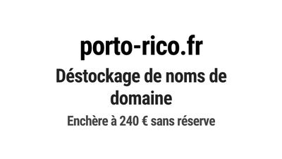 Nom de domaine porto-rico.fr. Catégorie: Tourisme et voyage.