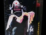 a close up of a box with a picture of a robot on it