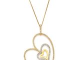 Pendentif en forme de cœur en or bicolore et diamants, monté sur une chaîne