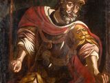 l'image d'un tableau représentant un homme avec une couronne sur la tête