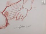 drawing of a man holding a knife and a knife in his hand