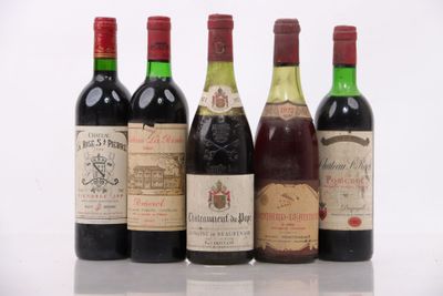 six bottles of wine are lined up in a row on a table
