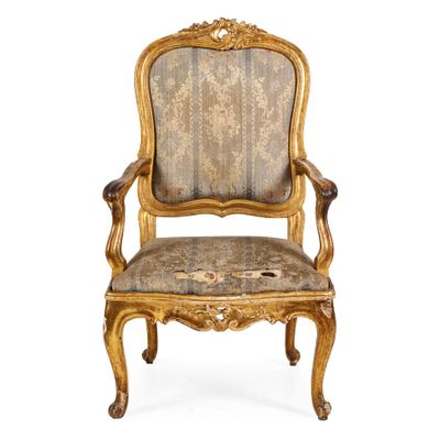 Fauteuil EN Bois SculptÉ ET DorÉ, Rome, Xviiie SIÈCle