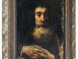 an image of a painting of a man holding his hands