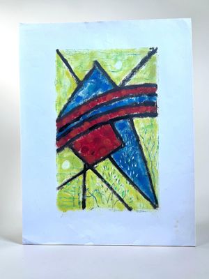 H. SERRES (XX) Composition Gouache ou technique mixte sur pa…