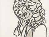 an image of a drawing of a woman with a bird on her shoulder