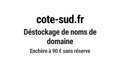 Nom de domaine cote-sud.fr. Catégorie: Tourisme et voyage.