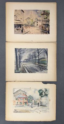 Georges RAULT (1897-1977): 3 aquarelles des années 1920