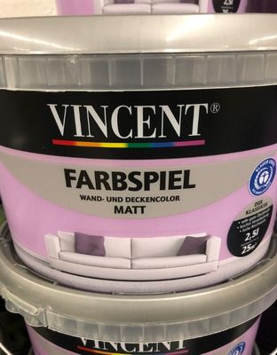 Lot de 8 pots de peinture marque: VINCENT, couleur rose, pot…