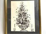 a picture of a picture of a christmas tree in a vase