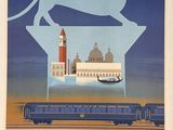 une image d'une affiche promotionnelle de Venise représentant un cheval et une calèche