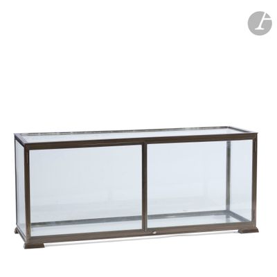 a close up of a glass display case on a white background