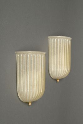 pair of art deco wall sconces in the style of muranozzoni