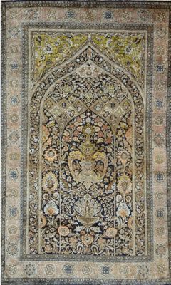 a large rug with an ornate design on a white background