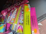 a lot of tickets and tickets sitting on the floor