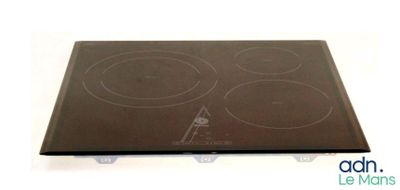 an image of a black stove top with three burners on it