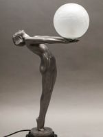 Dans le goût de Max LE VERRIER (1891-1973) Lampe en métal su… (photo 4)