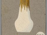 tableau représentant un vase blanc sur lequel coule une goutte jaune
