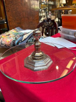 Plateau à fromage de style Régence, le plateau en verre et la monture  - Photo 1