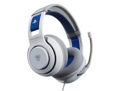 un casque avec un micro sur fond blanc