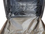 a silver suitcase with a silver lining inside of it