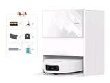a picture of a white refrigerator with a lot of things inside of it