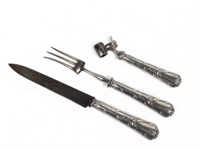 CHRISTOFLE Dans son écrin. Service à découper en métal argen… - Photo 1