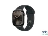une photo d'une Apple Watch noire avec un bracelet noir
