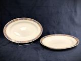 a couple of plates sitting next to each other on a table