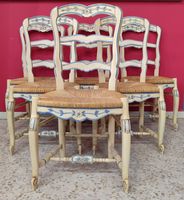 Suite de 6 chaises provençales en bois peint (photo 3)