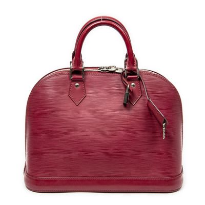 louis vuitton red epi leather bowler bag