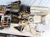 many different types of party supplies on a table