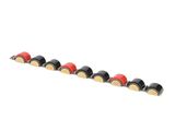 an image of a row of black and red rollers on a white background