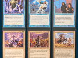 several cards of different characters are shown on a blue background