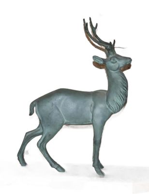 a statue of a deer with antlers on it ' s head