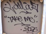 a picture of a sign that says hold on take me