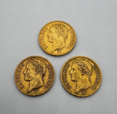 Napoléon Ie lot de trois 40 Francs Or 1808 1811 - Photo 1