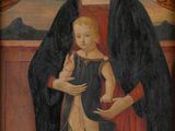 une image d'un tableau représentant une femme tenant un bébé dans ses bras