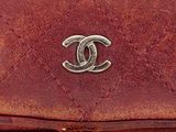 chanel brown quilted leather wallet with silver cc logo