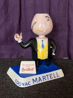 Sculpture publicitaire en faïence polychrome de Quimper, pou…