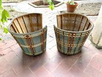 Ensemble de 5 cache-pots en rotin tressé et teinté sur une â… (photo 2)