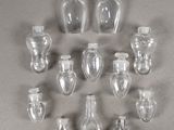 a lot of empty glass bottles sitting on a table