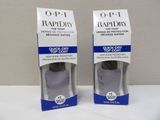 two bottles of opi rapiddry on display in a box