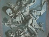 une image représentant un tableau où l'on voit un homme sur un nuage, entouré d'anges