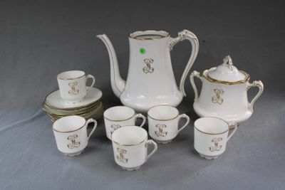 Limoges, service à café avec verseuse (sans couvercle) sucri…