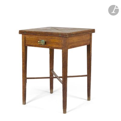 an old wooden table with a drawer on top of it