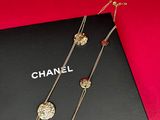 chanel gold plated necklace and earrings set