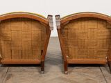 pair of art deco lounge chairs in the manner of edward edward